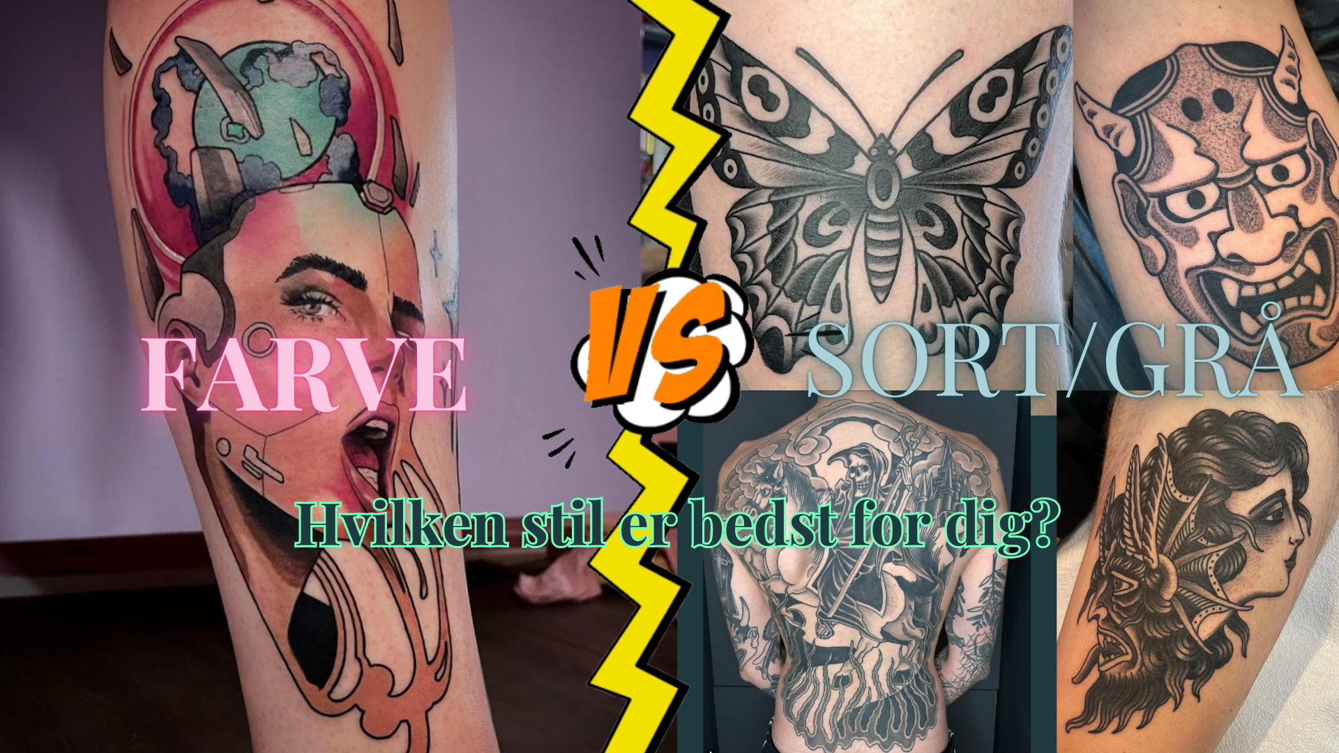 Farvetatovering vs. sort og grå: Hvilken stil er bedst for dig?